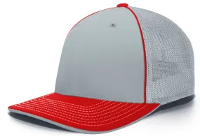 Pacific Headwear Trucker PacFlex Cap - Silver/Red