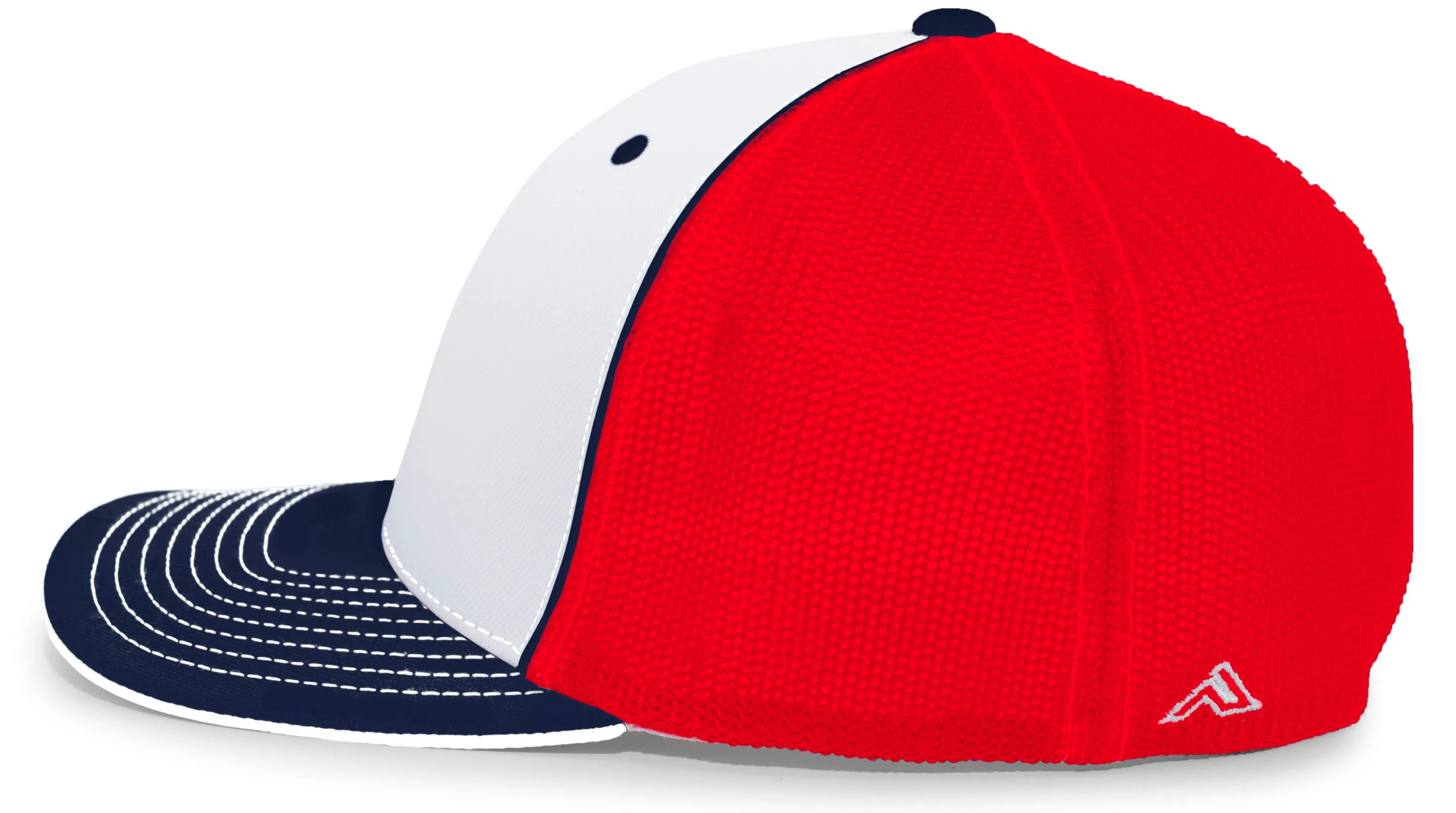 Pacific Headwear Trucker PacFlex Cap - White/Navy/Red