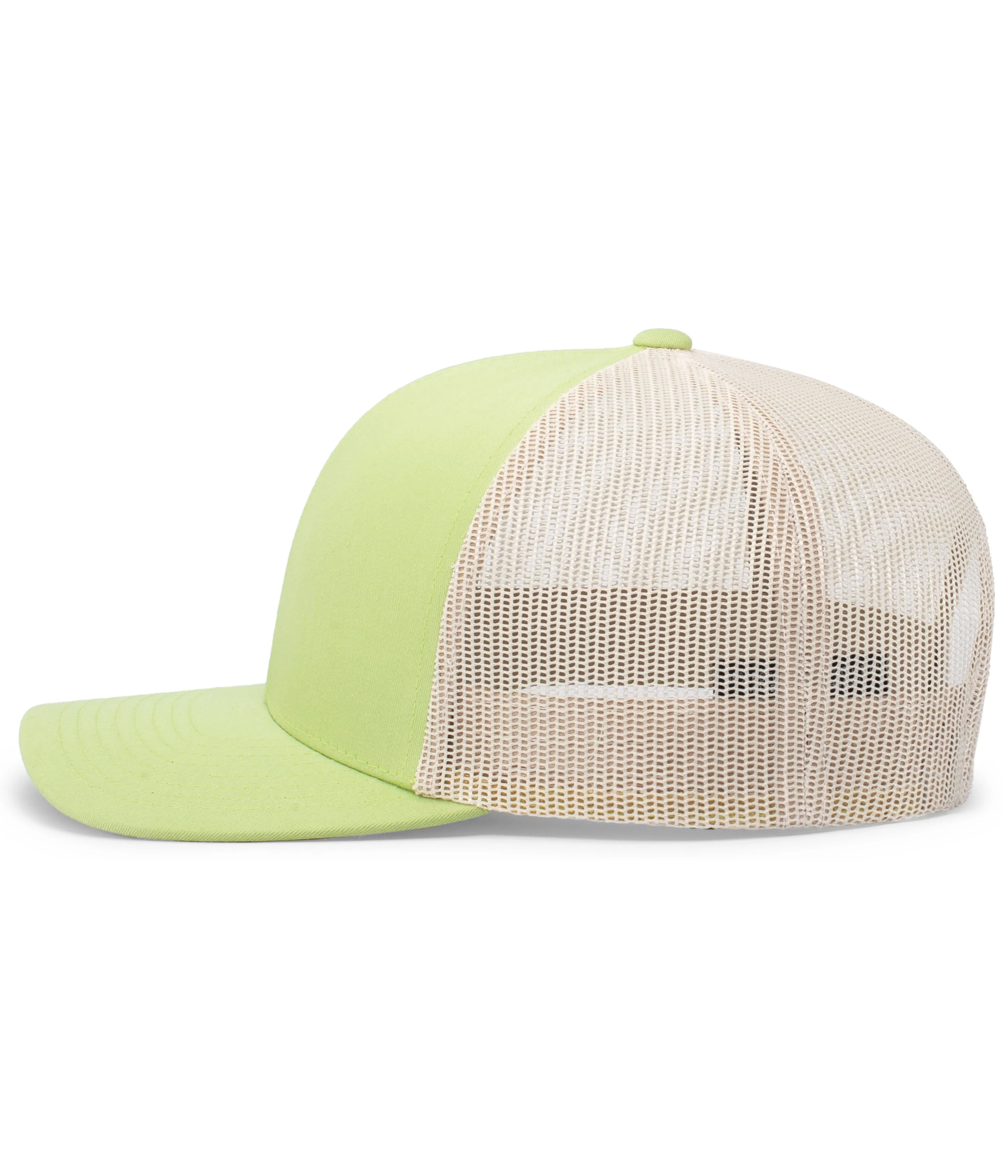 Pacific Headwear Trucker Snapback Cap - Green Glow/Beige/Green Glow