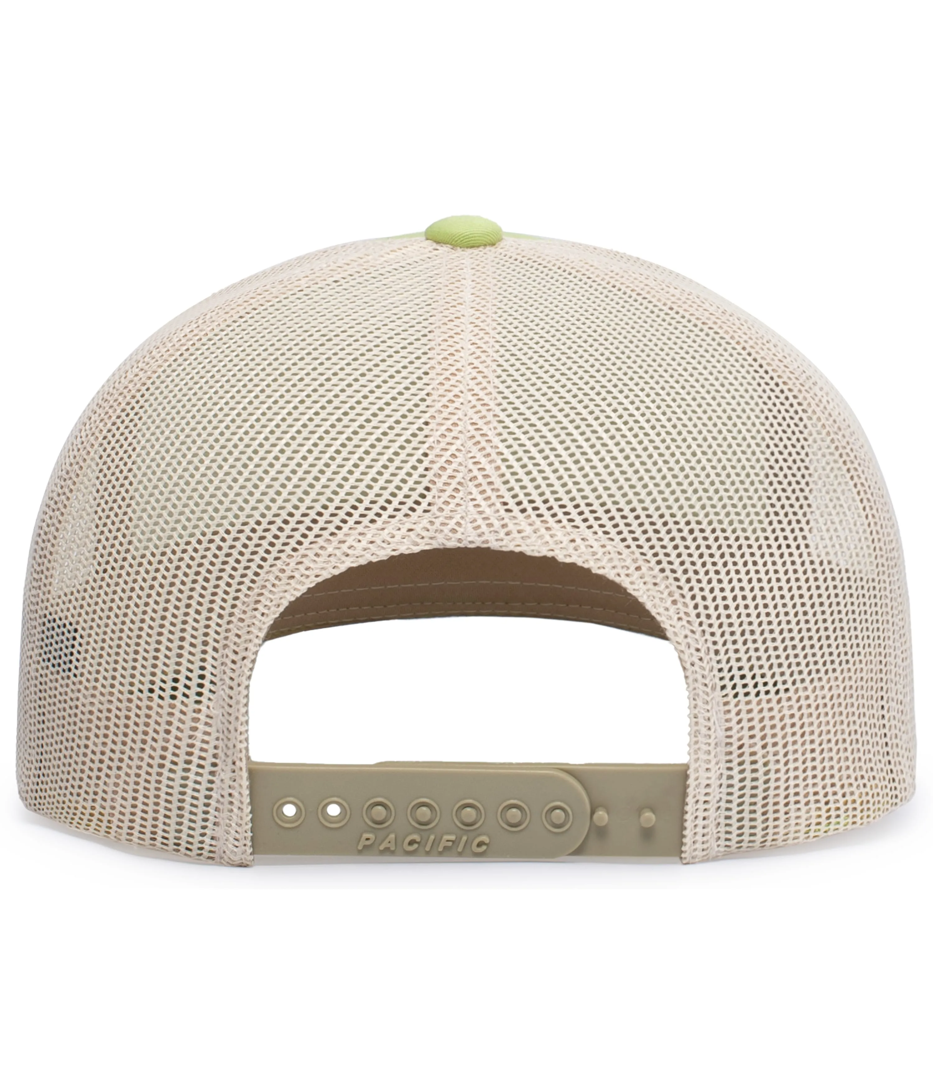 Pacific Headwear Trucker Snapback Cap - Green Glow/Beige/Green Glow