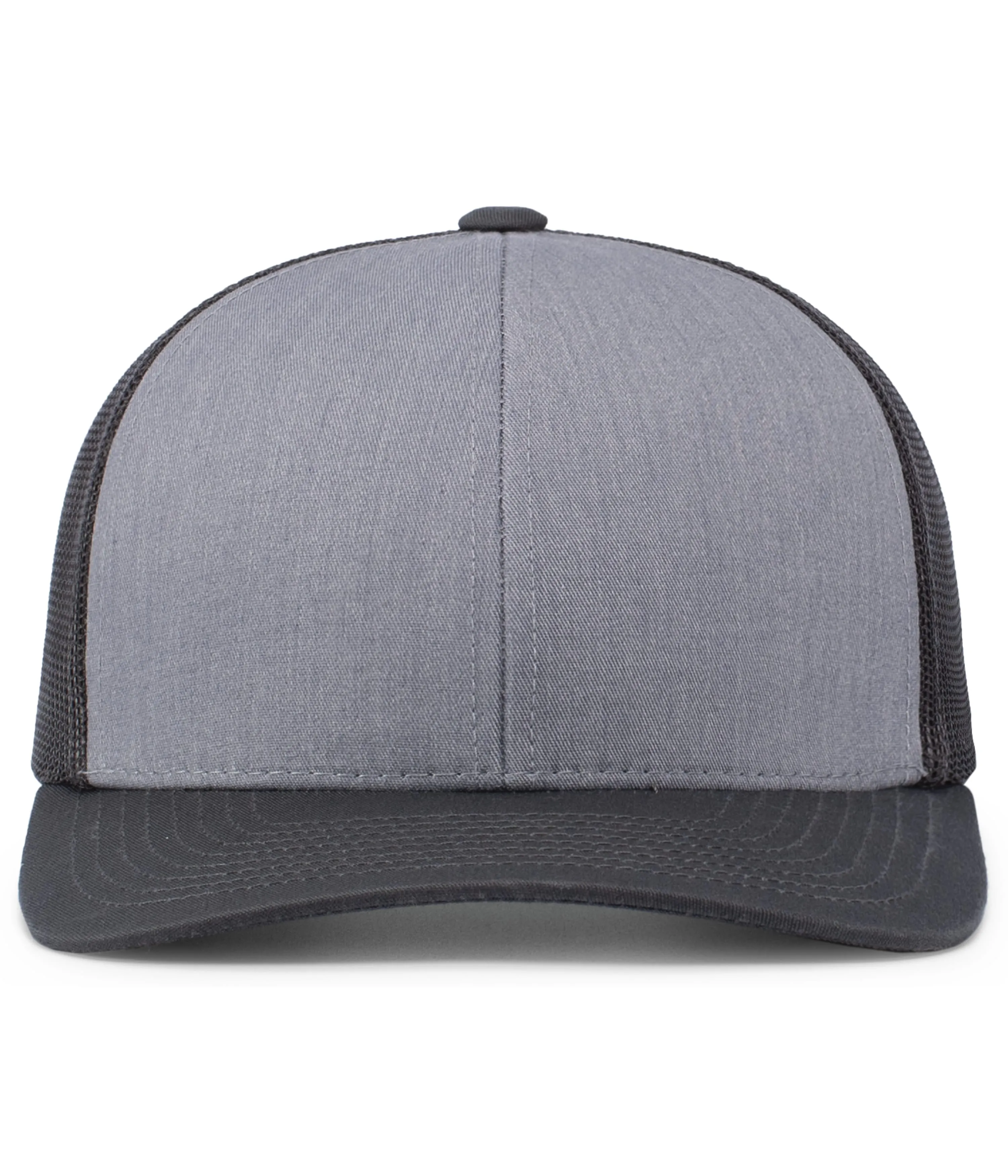 Pacific Headwear Trucker Snapback Cap - Heather Grey/Lt Charcoal/Lt Charcoal