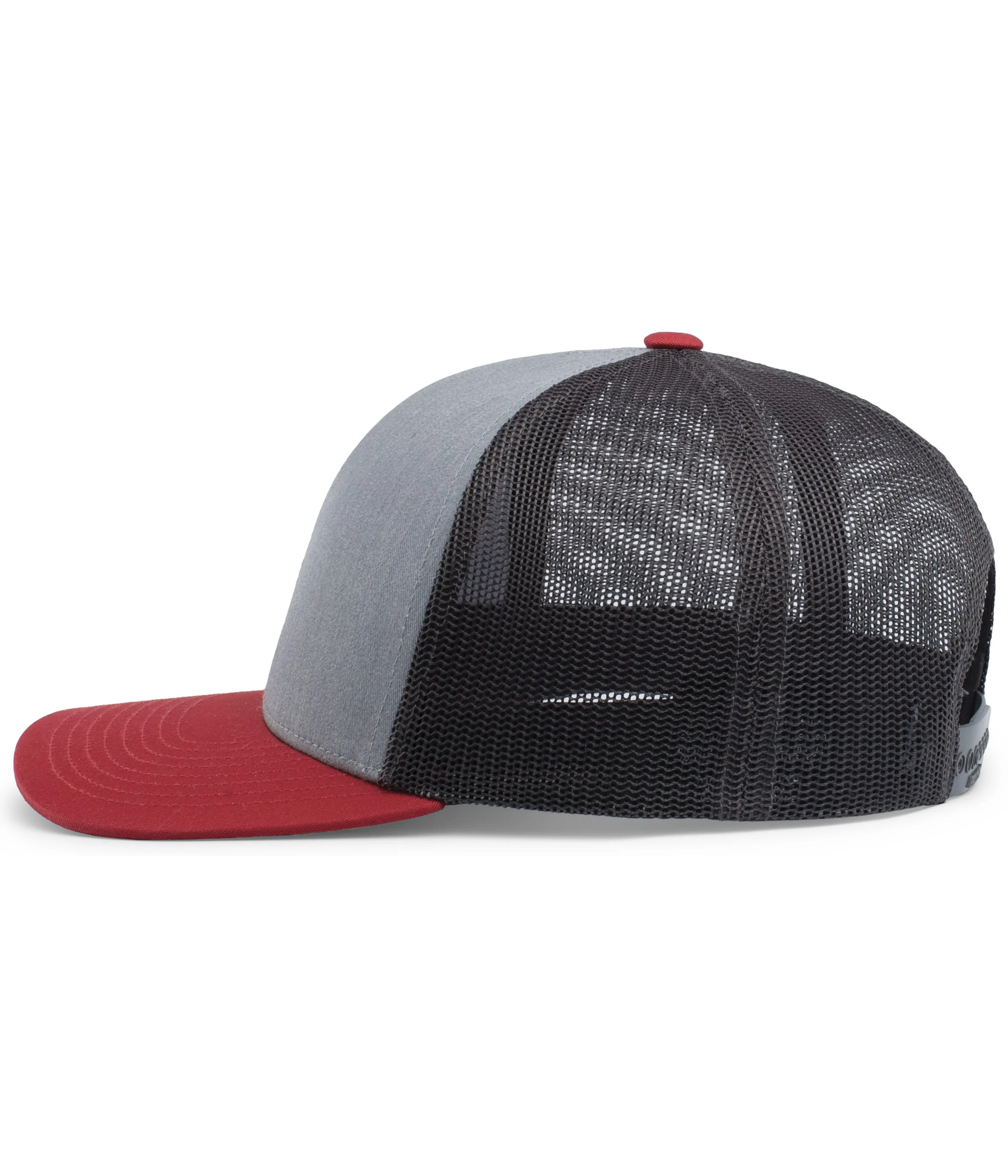 Pacific Headwear Trucker Snapback Cap - Heather Grey/Lt Charcoal/Varsity