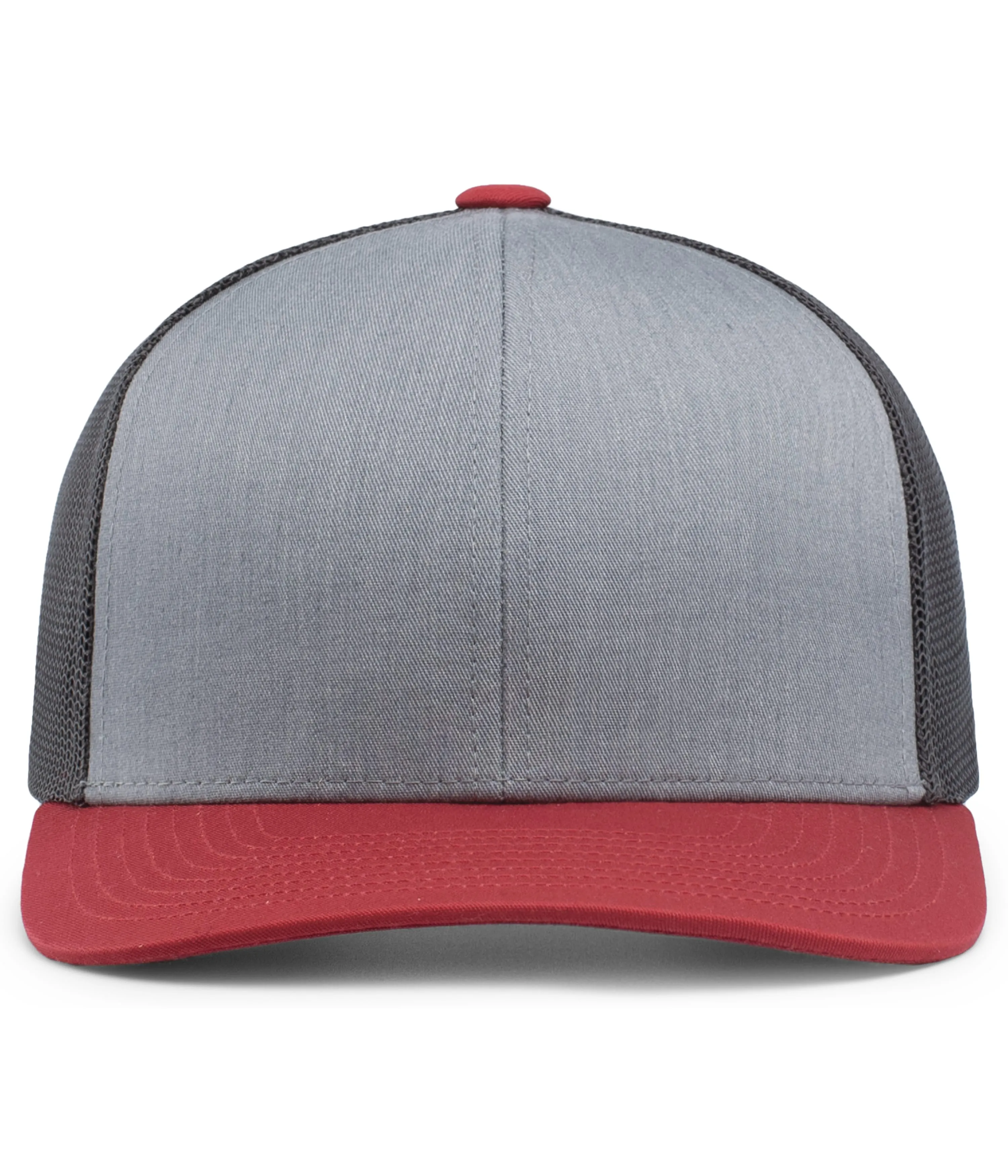 Pacific Headwear Trucker Snapback Cap - Heather Grey/Lt Charcoal/Varsity