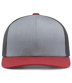 Pacific Headwear Trucker Snapback Cap - Heather Grey/Lt Charcoal/Varsity