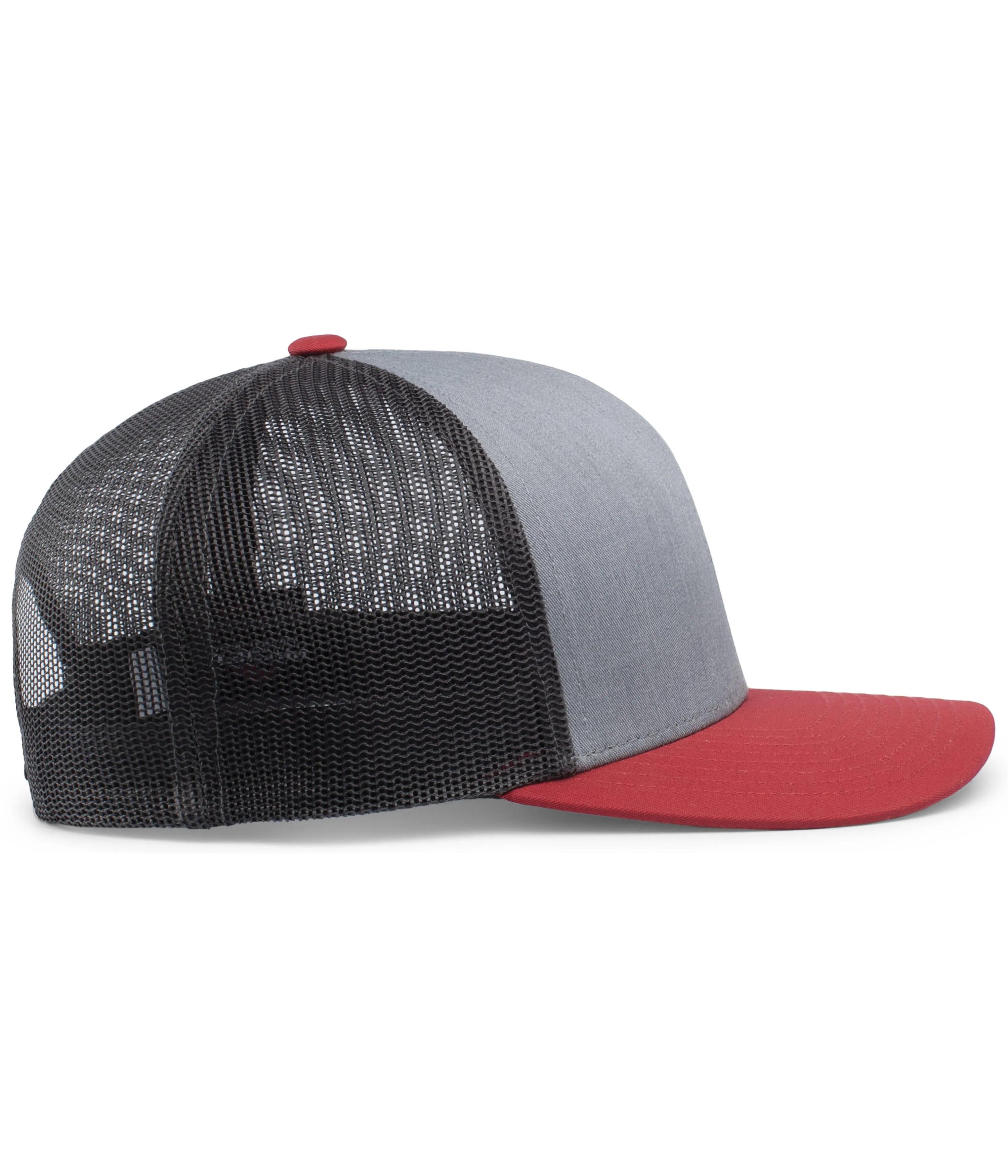 Pacific Headwear Trucker Snapback Cap - Heather Grey/Lt Charcoal/Varsity