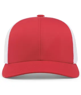 Pacific Headwear Trucker Snapback Cap - Red/White/Red