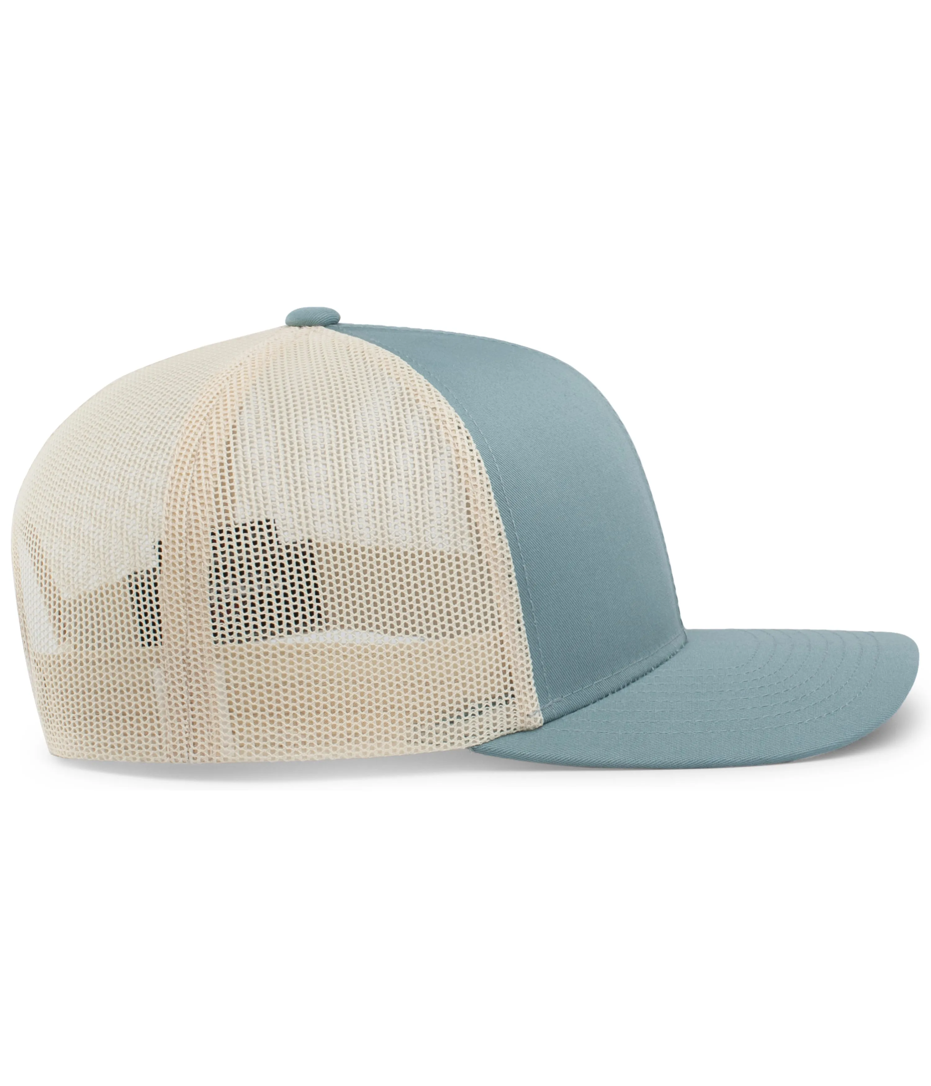 Pacific Headwear Trucker Snapback Cap - Smoke Blue/Beige/Smoke Blue