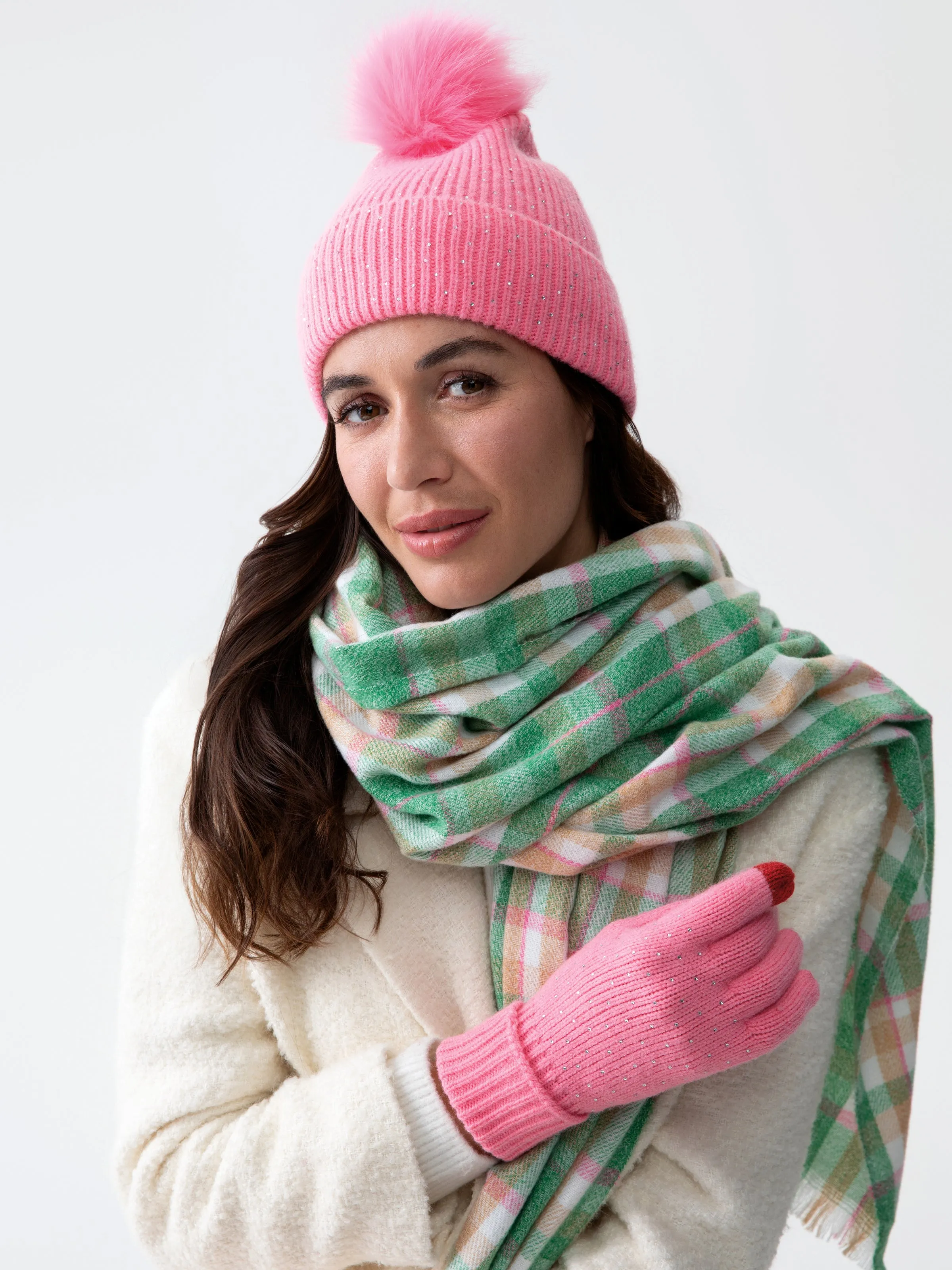 Shiraleah Natalia Touchscreen Gloves, Pink