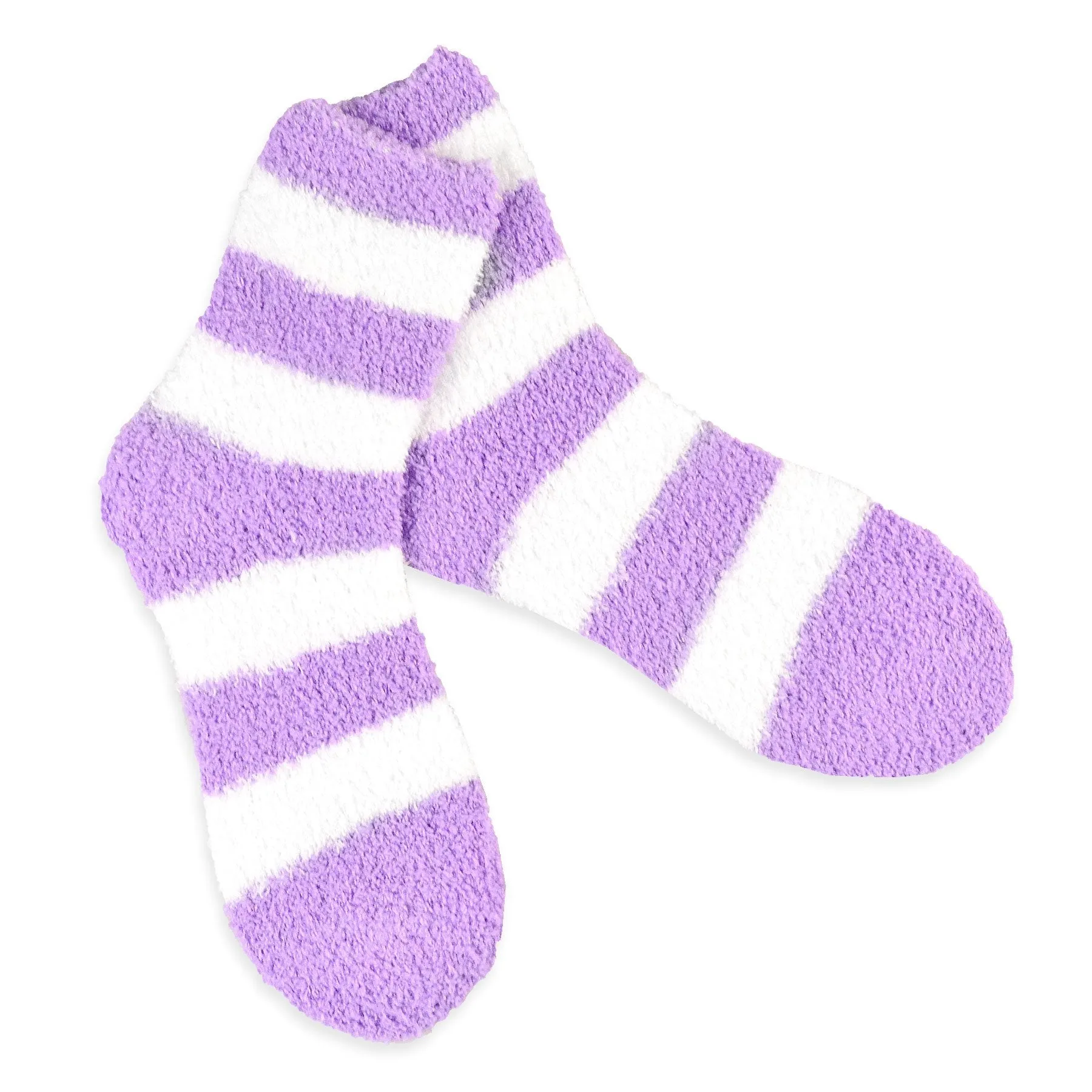 TeeHee Socks Women's Fuzzy Polyester Crew Lilac 2-Pack (11190)