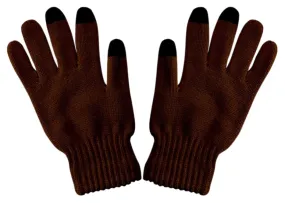 Unisex Warm Knitted Texting Gloves for Iphone Android Smart phones Touch screens Chocolate Brown