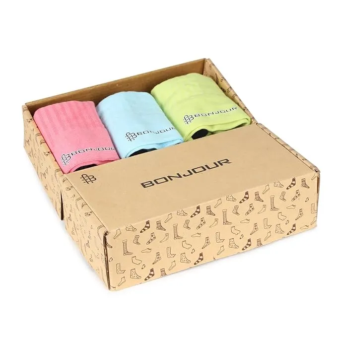 Women's Neon Set of Secret Length Socks - Pack of 3