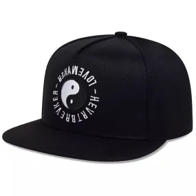 Ying-Yang Black Snapback Cap