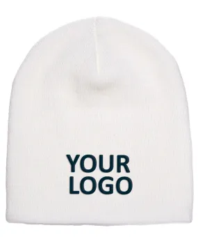 Yupoong Customized Knit Beanies, White